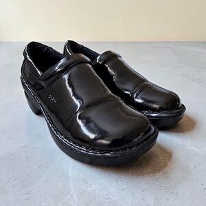 BOC Born Concept Peggy BC9632 Womens 8M Black Patent Clogs Slip On Comfort Shoes